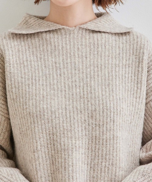 ROPE' PICNIC（ロペピクニック）の「Coffeeニット衿付きショートプルオーバー（ニット/セーター・レディース・ダークブラウン/ベージュ系その他/ブルー系その他4/ピンク系その他2・38）」の19枚目の写真