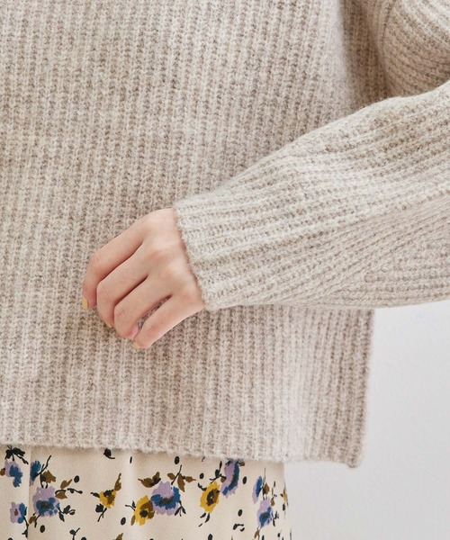 ROPE' PICNIC（ロペピクニック）の「Coffeeニット衿付きショートプルオーバー（ニット/セーター・レディース・ダークブラウン/ベージュ系その他/ブルー系その他4/ピンク系その他2・38）」の11枚目の写真