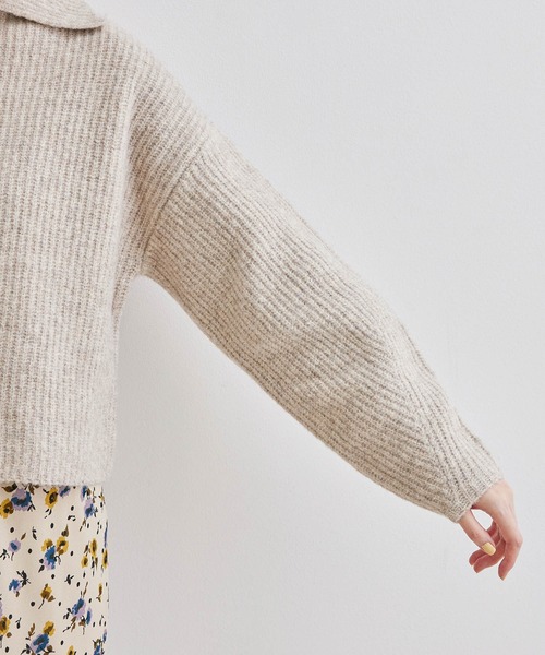 ROPE' PICNIC（ロペピクニック）の「Coffeeニット衿付きショートプルオーバー（ニット/セーター・レディース・ダークブラウン/ベージュ系その他/ブルー系その他4/ピンク系その他2・38）」の9枚目の写真