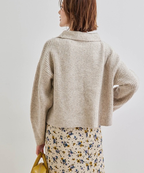 ROPE' PICNIC（ロペピクニック）の「Coffeeニット衿付きショートプルオーバー（ニット/セーター・レディース・ダークブラウン/ベージュ系その他/ブルー系その他4/ピンク系その他2・38）」の6枚目の写真