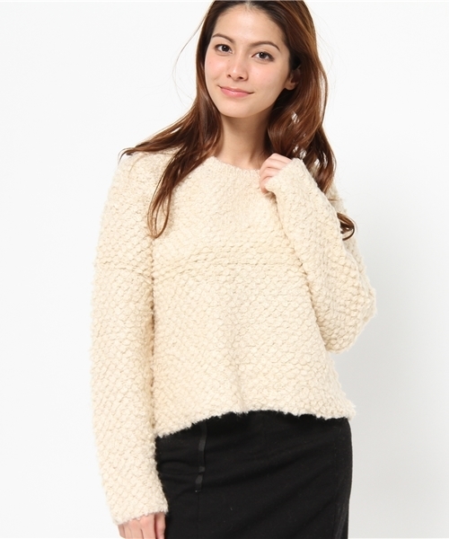 CIAOPANIC（チャオパニック）の「【Ciaopanic】ポップコーンKNITC/NPO（ニット/セーター・レディース・オフホワイト/ブラック・FREE）」の2枚目の写真