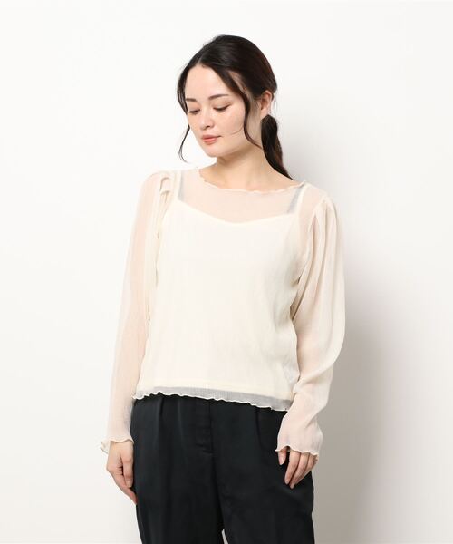 archives（アルシーヴ）の「肩タック楊柳ブラウス（Tシャツ/カットソー・レディース・ブラック/アイボリー/ブルーグレー/モカ/オフホワイト・MEDIUM）」の2枚目の写真