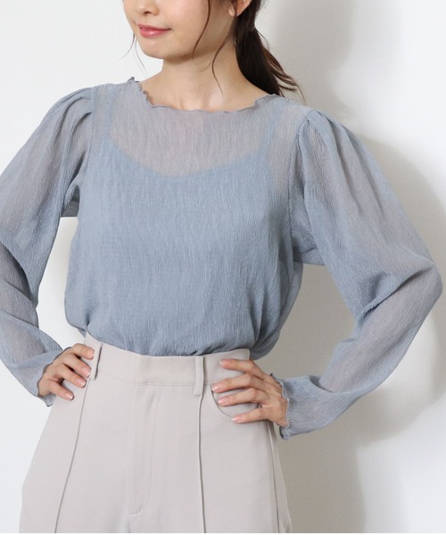 archives（アルシーヴ）の「肩タック楊柳ブラウス（Tシャツ/カットソー・レディース・ブラック/アイボリー/ブルーグレー/モカ/オフホワイト・MEDIUM）」の9枚目の写真