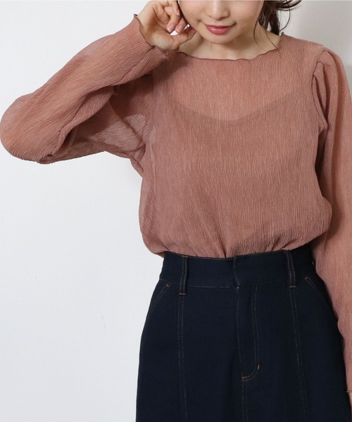 archives（アルシーヴ）の「肩タック楊柳ブラウス（Tシャツ/カットソー・レディース・ブラック/アイボリー/ブルーグレー/モカ/オフホワイト・MEDIUM）」の8枚目の写真