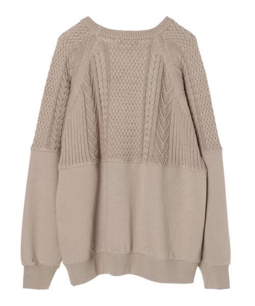 CRAFT STANDARD BOUTIQUE（クラフトスタンダードブティック）の「ニットドッキング裏毛プルオーバー　＊（ニット/セーター・メンズ・ネイビー/グレイッシュベージュ/アイボリー/チャコールグレー・M/LL/L）」の9枚目の写真