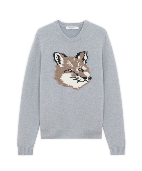 Maison Kitsune（メゾンキツネ）の「BIG FOX HEAD PULLOVER（ニット/セーター・メンズ・グレー/ダークグリーン/ブラック/ベージュ/ネイビー・S/M/L/XL/XS）」の15枚目の写真