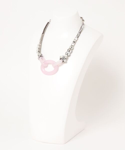 rada（ラダ）の「RADA / Acrylicring&Rhinestone necklace（ネックレス・レディース・パープル・FREE）」の5枚目の写真