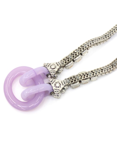 rada（ラダ）の「RADA / Acrylicring&Rhinestone necklace（ネックレス・レディース・パープル・FREE）」の3枚目の写真