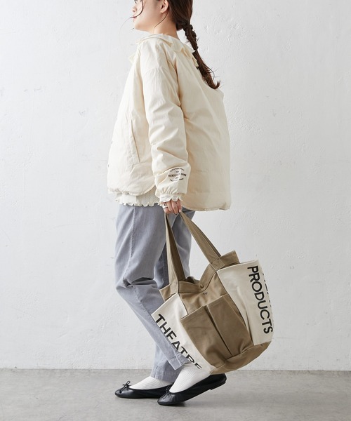 THEATRE PRODUCTS(シアタープロダクツ)の「【THEATRE PRODUCTS/シアタープロダクツ】 ロゴガーデンバッグ(トートバッグ・レディース・キャメル/ブラック・ONE SIZE)」の9枚目の写真