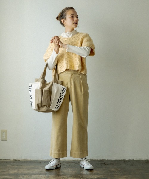 THEATRE PRODUCTS(シアタープロダクツ)の「【THEATRE PRODUCTS/シアタープロダクツ】 ロゴガーデンバッグ(トートバッグ・レディース・キャメル/ブラック・ONE SIZE)」の12枚目の写真