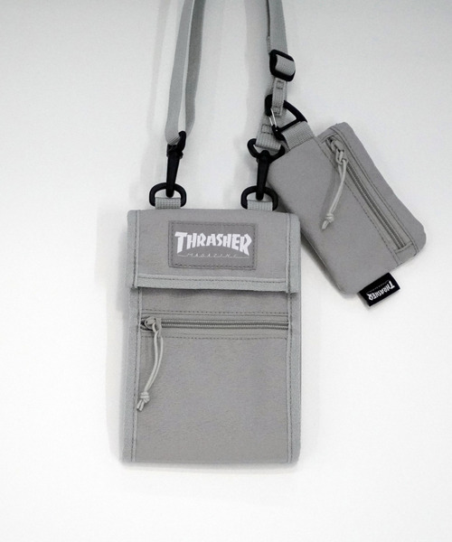 THRASHER(スラッシャー)の「THRASHER/スラッシャー ネックポーチ THR-230(ショルダーバッグ・メンズ・ブラック/グレー・ONE SIZE)」の1枚目の写真