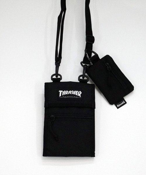 THRASHER(スラッシャー)の「THRASHER/スラッシャー ネックポーチ THR-230(ショルダーバッグ・メンズ・ブラック/グレー・ONE SIZE)」の2枚目の写真