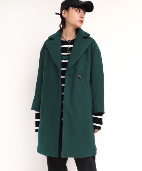RNA（アールエヌエー）の「C0746 ウールブークレーパディングコート（チェスターコート・レディース・グリーン/マスタード/ブラック・MEDIUM）」の15枚目の写真