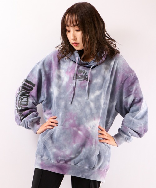 LONSDALE(ロンズデール)の「LONSDALE 裏毛タイダイ オーバーサイズ スウェットパーカー(パーカー・メンズ・パープル/グレー・LL/M/L)」の20枚目の写真