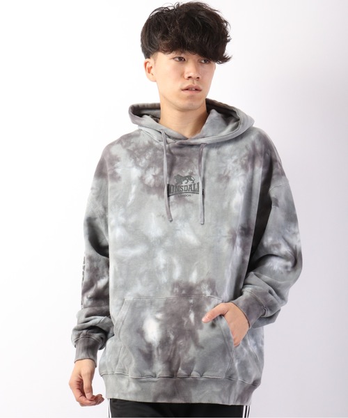 LONSDALE(ロンズデール)の「LONSDALE 裏毛タイダイ オーバーサイズ スウェットパーカー(パーカー・メンズ・パープル/グレー・LL/M/L)」の3枚目の写真