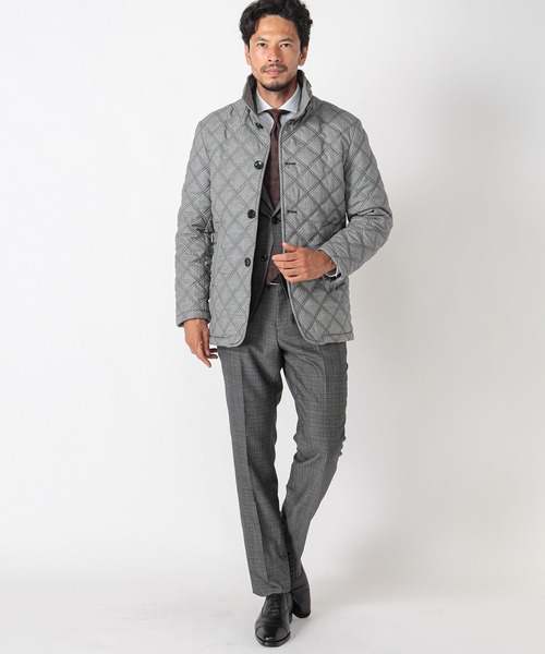 MEN'S BIGI（メンズビギ）の「ブロックチェックツイルブルゾン【comfortemp】（ブルゾン・メンズ・ネイビー/ホワイト×ブラック・01/02/03/04）」の6枚目の写真