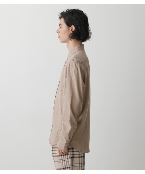 AZUL by moussy（アズールバイマウジー）の「WINTER LINEN BASIC SHIRT（シャツ/ブラウス・メンズ・ベージュ/カーキ/ブラック系その他・SMALL/MEDIUM/LARGE）」の7枚目の写真