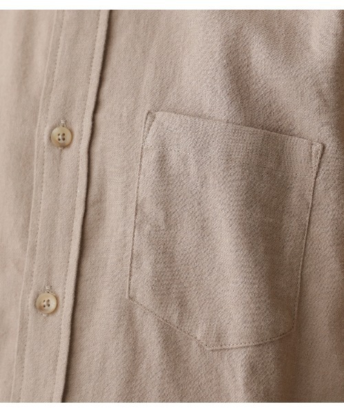 AZUL by moussy（アズールバイマウジー）の「WINTER LINEN BASIC SHIRT（シャツ/ブラウス・メンズ・ベージュ/カーキ/ブラック系その他・SMALL/MEDIUM/LARGE）」の4枚目の写真