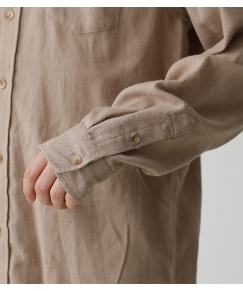 AZUL by moussy（アズールバイマウジー）の「WINTER LINEN BASIC SHIRT（シャツ/ブラウス・メンズ・ベージュ/カーキ/ブラック系その他・SMALL/MEDIUM/LARGE）」の16枚目の写真