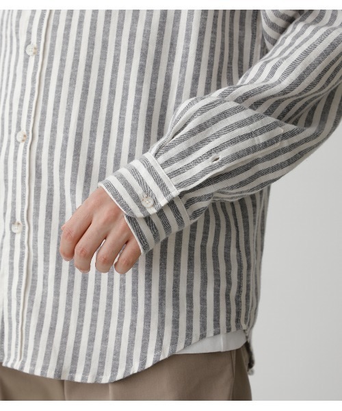 AZUL by moussy（アズールバイマウジー）の「WINTER LINEN BASIC SHIRT（シャツ/ブラウス・メンズ・ベージュ/カーキ/ブラック系その他・SMALL/MEDIUM/LARGE）」の13枚目の写真