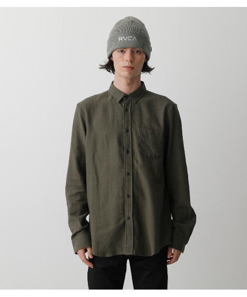 AZUL by moussy（アズールバイマウジー）の「WINTER LINEN BASIC SHIRT（シャツ/ブラウス・メンズ・ベージュ/カーキ/ブラック系その他・SMALL/MEDIUM/LARGE）」の21枚目の写真