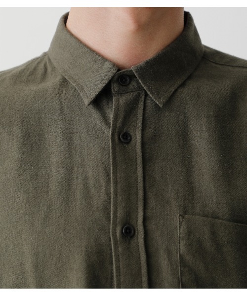 AZUL by moussy（アズールバイマウジー）の「WINTER LINEN BASIC SHIRT（シャツ/ブラウス・メンズ・ベージュ/カーキ/ブラック系その他・SMALL/MEDIUM/LARGE）」の10枚目の写真