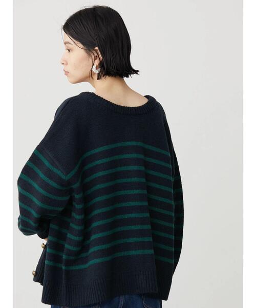 AMERICAN HOLIC（アメリカンホリック）の「2WAYボーダーニットカーディガン（カーディガン/ボレロ・レディース・ブルー系その他2/ブラック系その他4/ホワイト系その他4・FREE）」の19枚目の写真