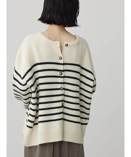 AMERICAN HOLIC（アメリカンホリック）の「2WAYボーダーニットカーディガン（カーディガン/ボレロ・レディース・ブルー系その他2/ブラック系その他4/ホワイト系その他4・FREE）」の2枚目の写真