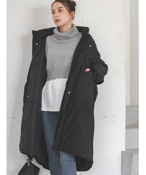 fifth（フィフス）の「中綿モンスターパーカー（ダウンジャケット/コート・レディース・ブラック/カーキ/ライトベージュ・MEDIUM）」の2枚目の写真