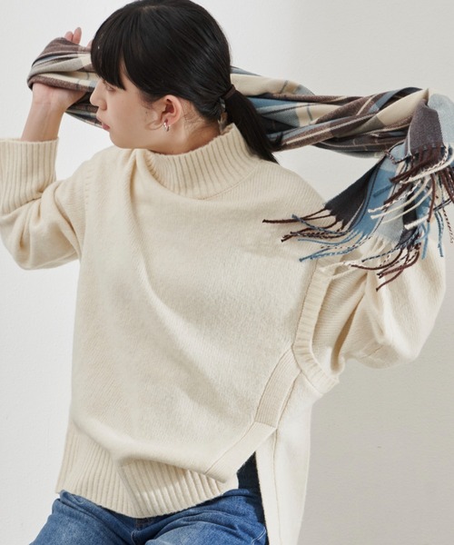 Aunt Marie's（アントマリーズ）の「チェック柄大判ストール（ストール/ショール・レディース・ブラック/ブルー・FREE）」の10枚目の写真