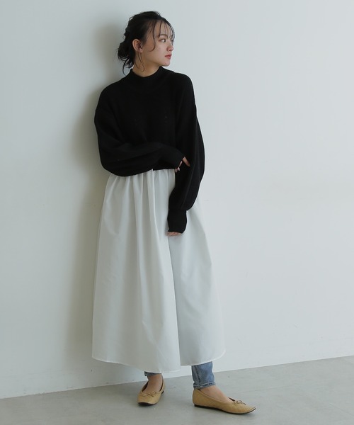 FREE'S MART（フリーズマート）の「◆シャツドッキングニットワンピース（ワンピース・レディース・ブラック/グレー・FREE）」の6枚目の写真