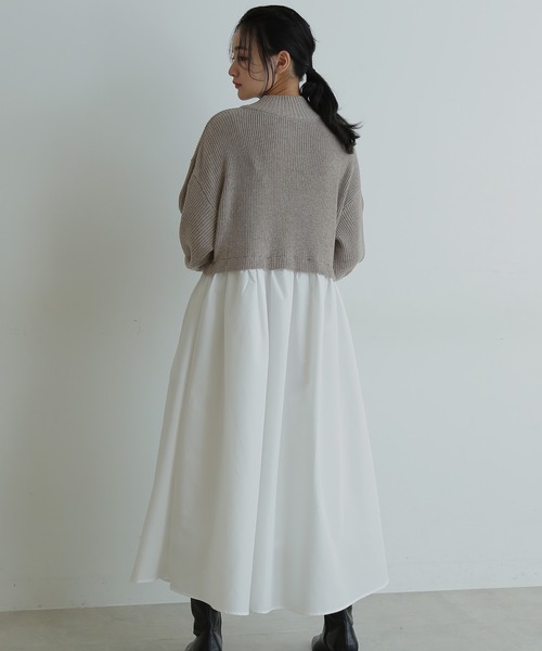 FREE'S MART（フリーズマート）の「◆シャツドッキングニットワンピース（ワンピース・レディース・ブラック/グレー・FREE）」の5枚目の写真