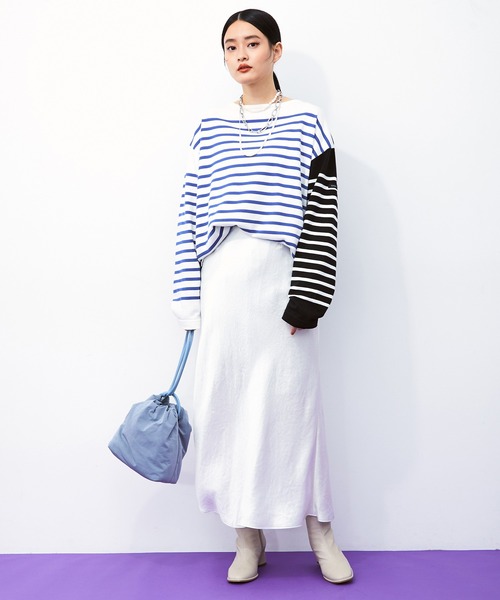 ADAM ET ROPE'（アダムエロペ）の「＜追加＞マーメイドラインサテンスカート（スカート・レディース・ホワイト/ブラック/ピンク・38/36）」の4枚目の写真