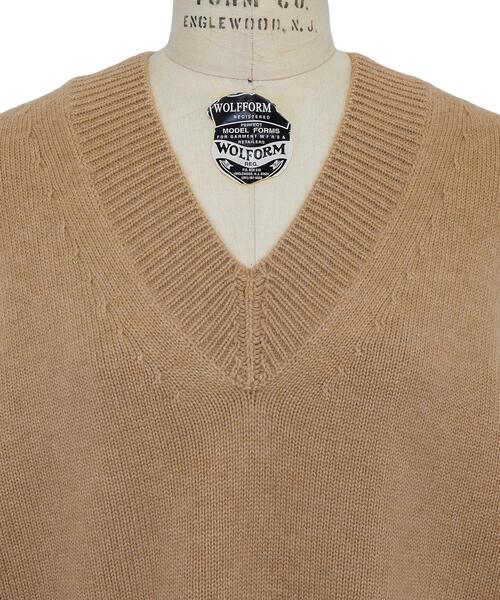 Drawer(ドゥロワー)の「<Drawer(ドゥロワー)> 7Gカシミヤコットン天竺編みVネックニット(ニット/セーター・レディース・ホワイト/ベージュ・1/2)」の7枚目の写真