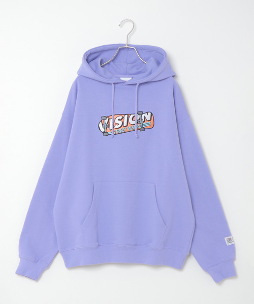 VISION STREET WEAR(ヴィジョンストリートウェア)の「VISION STREET WEAR ビジョンストリートウエア スケボー刺繍パーカー(パーカー・メンズ・チャコールグレー/オフホワイト/バイオレット・M/L)」の6枚目の写真