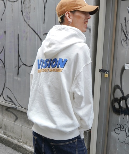 VISION STREET WEAR(ヴィジョンストリートウェア)の「VISION STREET WEAR ビジョンストリートウエア スケボー刺繍パーカー(パーカー・メンズ・チャコールグレー/オフホワイト/バイオレット・M/L)」の18枚目の写真