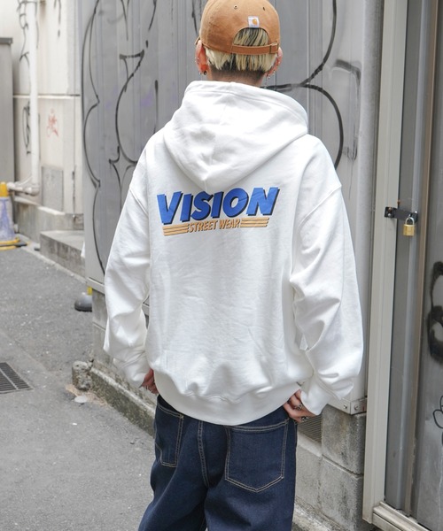 VISION STREET WEAR(ヴィジョンストリートウェア)の「VISION STREET WEAR ビジョンストリートウエア スケボー刺繍パーカー(パーカー・メンズ・チャコールグレー/オフホワイト/バイオレット・M/L)」の17枚目の写真