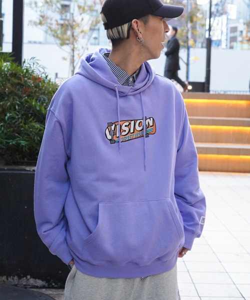 VISION STREET WEAR(ヴィジョンストリートウェア)の「VISION STREET WEAR ビジョンストリートウエア スケボー刺繍パーカー(パーカー・メンズ・チャコールグレー/オフホワイト/バイオレット・M/L)」の16枚目の写真