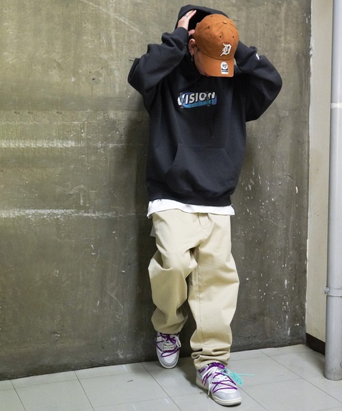 VISION STREET WEAR(ヴィジョンストリートウェア)の「VISION STREET WEAR ビジョンストリートウエア スケボー刺繍パーカー(パーカー・メンズ・チャコールグレー/オフホワイト/バイオレット・M/L)」の15枚目の写真