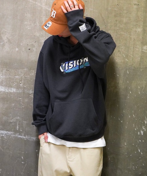 VISION STREET WEAR(ヴィジョンストリートウェア)の「VISION STREET WEAR ビジョンストリートウエア スケボー刺繍パーカー(パーカー・メンズ・チャコールグレー/オフホワイト/バイオレット・M/L)」の11枚目の写真