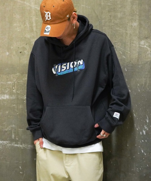 VISION STREET WEAR(ヴィジョンストリートウェア)の「VISION STREET WEAR ビジョンストリートウエア スケボー刺繍パーカー(パーカー・メンズ・チャコールグレー/オフホワイト/バイオレット・M/L)」の10枚目の写真