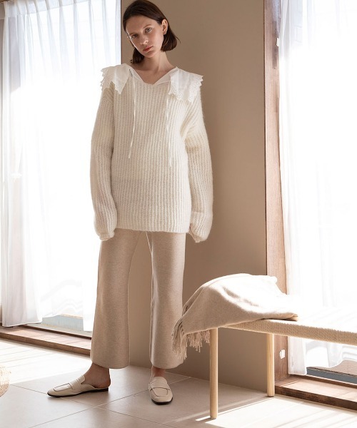 mangata（モンガータ）の「Fluffy knit（ニット/セーター・レディース・ホワイト/ベージュ・FREE）」の11枚目の写真