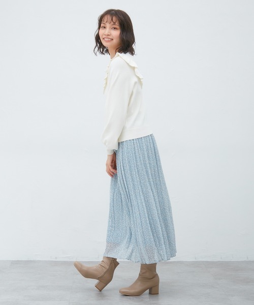 Honeys（ハニーズ）の「フリルトップス（ニット/セーター・レディース・ブラック/オリーブ/アイボリー/杢グレー/ピンク系その他・S/M/L）」の6枚目の写真