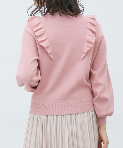 Honeys（ハニーズ）の「フリルトップス（ニット/セーター・レディース・ブラック/オリーブ/アイボリー/杢グレー/ピンク系その他・S/M/L）」の17枚目の写真