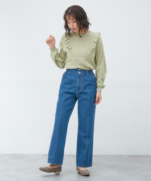 Honeys（ハニーズ）の「フリルトップス（ニット/セーター・レディース・ブラック/オリーブ/アイボリー/杢グレー/ピンク系その他・S/M/L）」の18枚目の写真