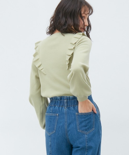 Honeys（ハニーズ）の「フリルトップス（ニット/セーター・レディース・ブラック/オリーブ/アイボリー/杢グレー/ピンク系その他・S/M/L）」の20枚目の写真