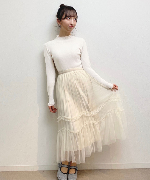 titty&Co. PETIT(ティティアンドコープティ)の「【titty&Co.PETIT】プチチュールリブニットトップス(ニット/セーター・レディース・ホワイト/ベージュ/ブラック・FREE)」の15枚目の写真