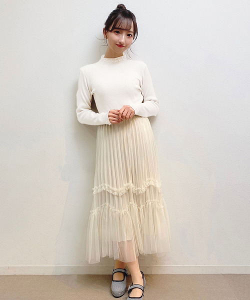 titty&Co. PETIT(ティティアンドコープティ)の「【titty&Co.PETIT】プチチュールリブニットトップス(ニット/セーター・レディース・ホワイト/ベージュ/ブラック・FREE)」の7枚目の写真