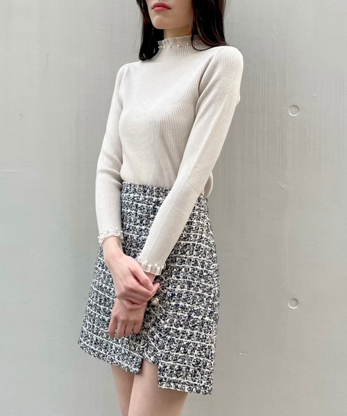 titty&Co. PETIT(ティティアンドコープティ)の「【titty&Co.PETIT】プチチュールリブニットトップス(ニット/セーター・レディース・ホワイト/ベージュ/ブラック・FREE)」の9枚目の写真