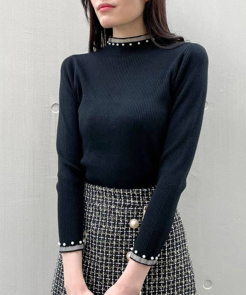 titty&Co. PETIT(ティティアンドコープティ)の「【titty&Co.PETIT】プチチュールリブニットトップス(ニット/セーター・レディース・ホワイト/ベージュ/ブラック・FREE)」の10枚目の写真